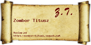 Zombor Titusz névjegykártya